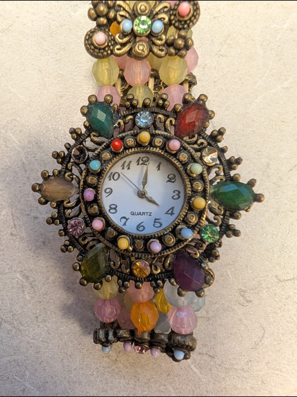 Bay Studio Multicolor Beaded Ornate Bracelet Watch